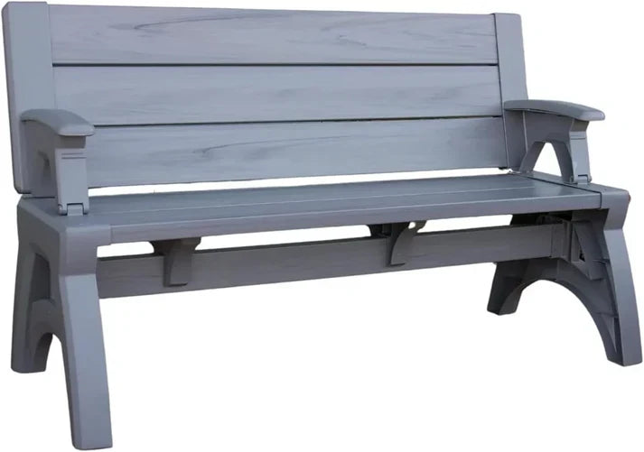 2-in-1 convertible garden bench in Dark Grey