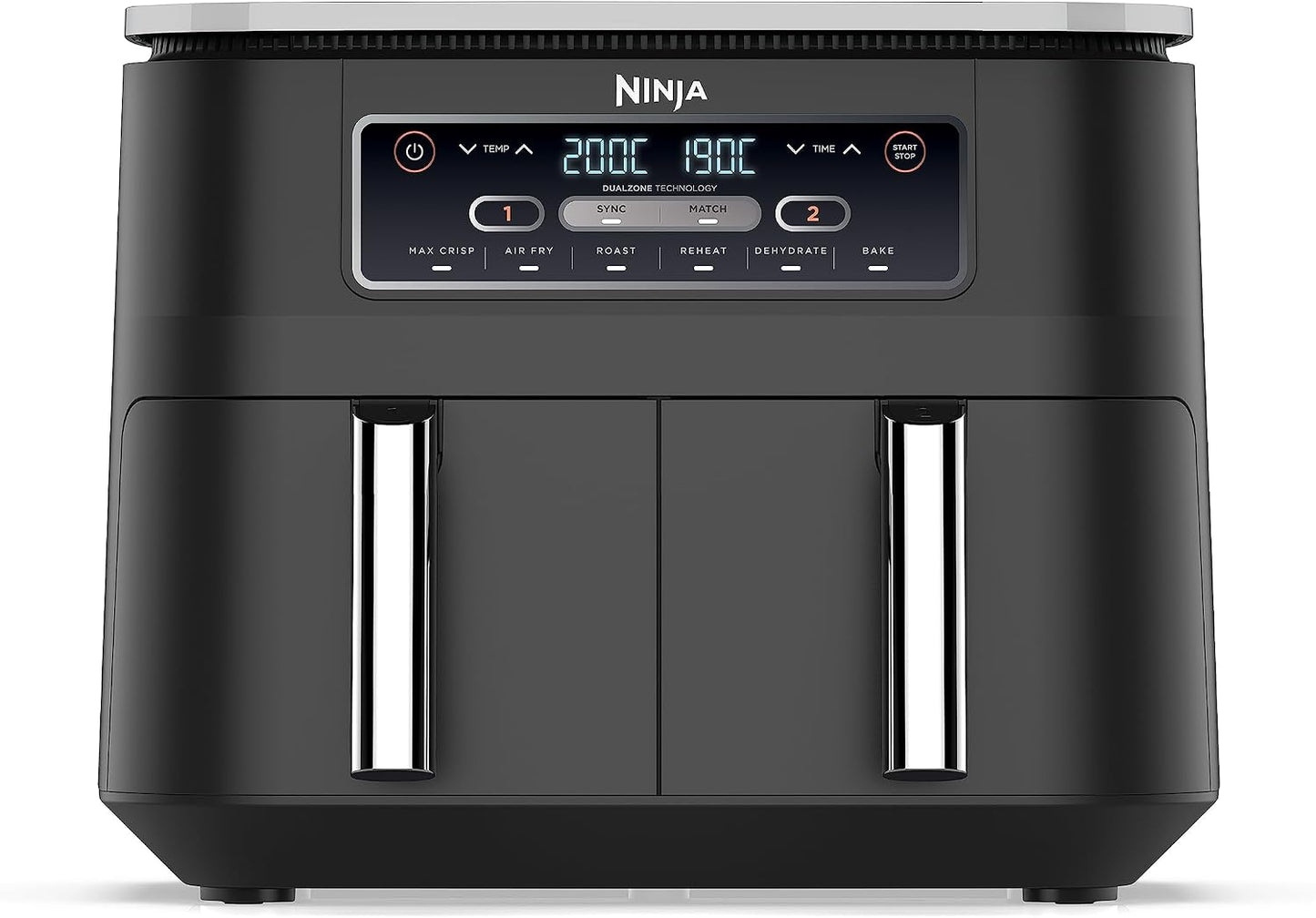 Friteuse à air Ninja Foodi Dual Zone AF300 — 2 tiroirs, vue de face