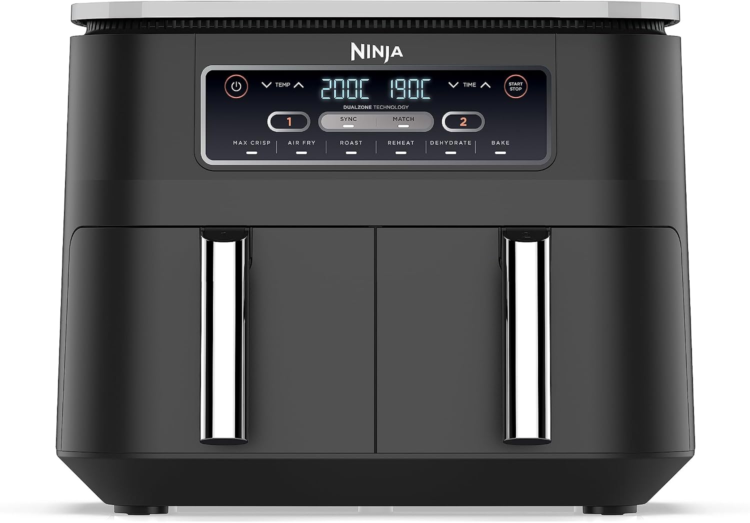 Friteuse à air Ninja Foodi Dual Zone AF300 — 2 tiroirs, vue de face