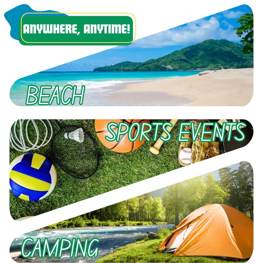 For the beach, sports events and camping