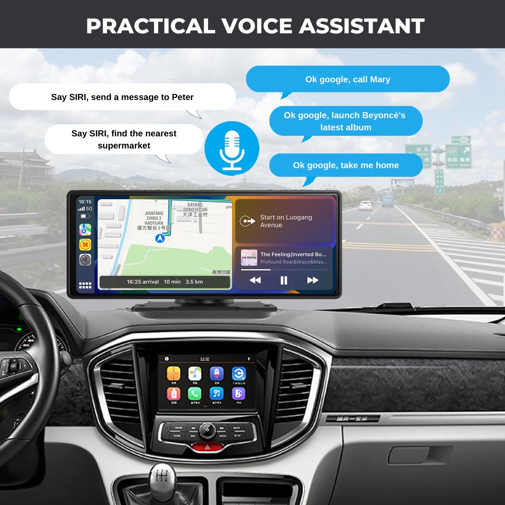 Assistants vocaux Siri et Google Assistant intégrés
