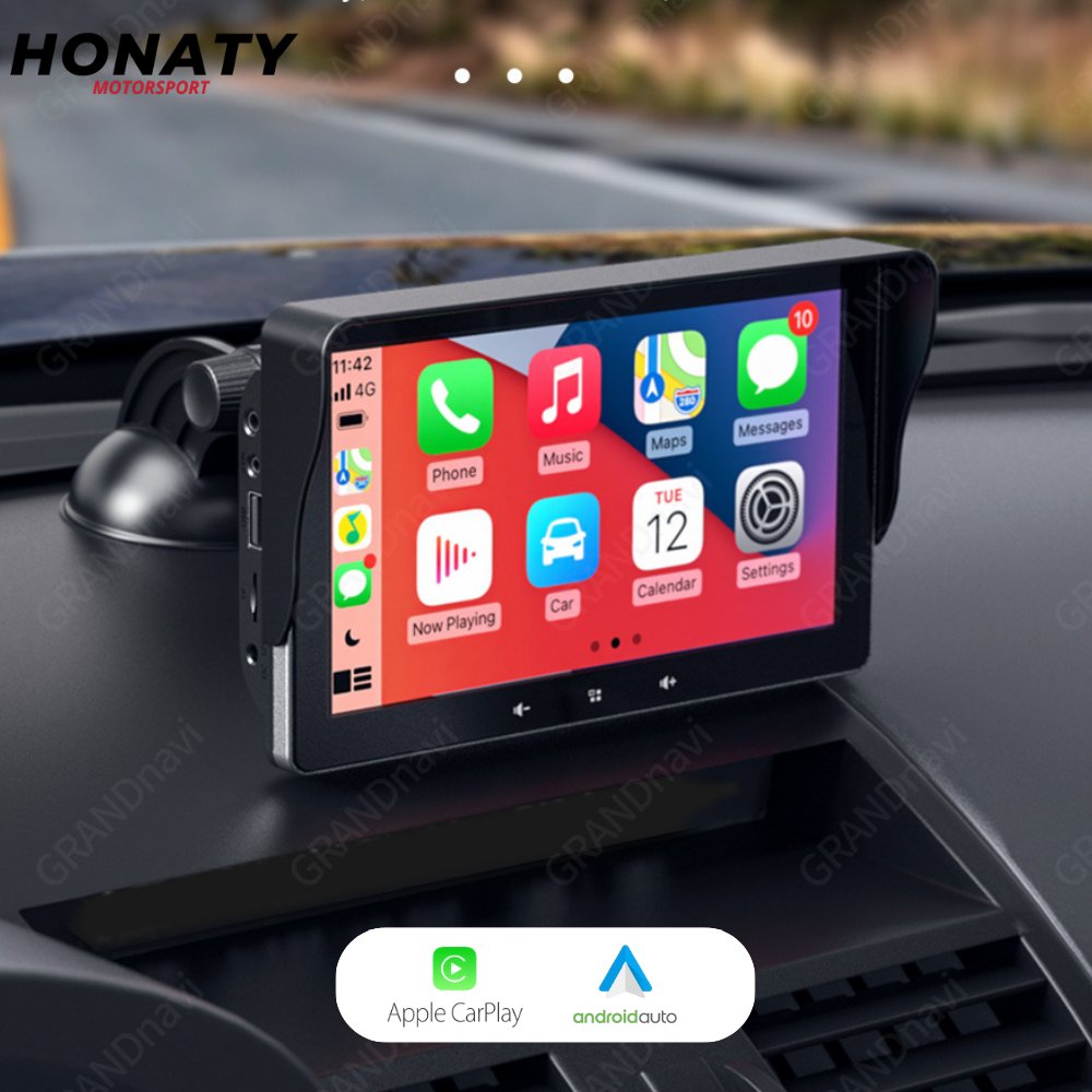 Écran CarPlay 7 pouces monté sur le tableau de bord avec ventouse