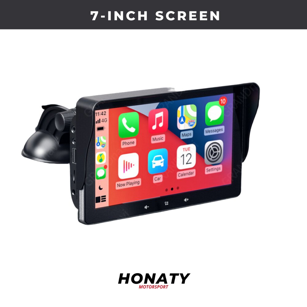 Écran 7 pouces avec pare-soleil — interface CarPlay