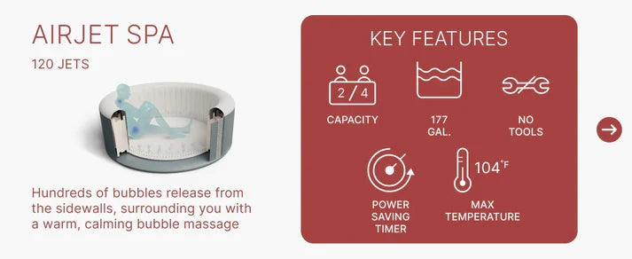 AirJet Spa — massage à bulles enveloppant, 120 jets