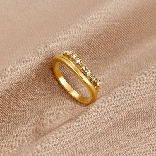 Linda Layered White Crystal Ring