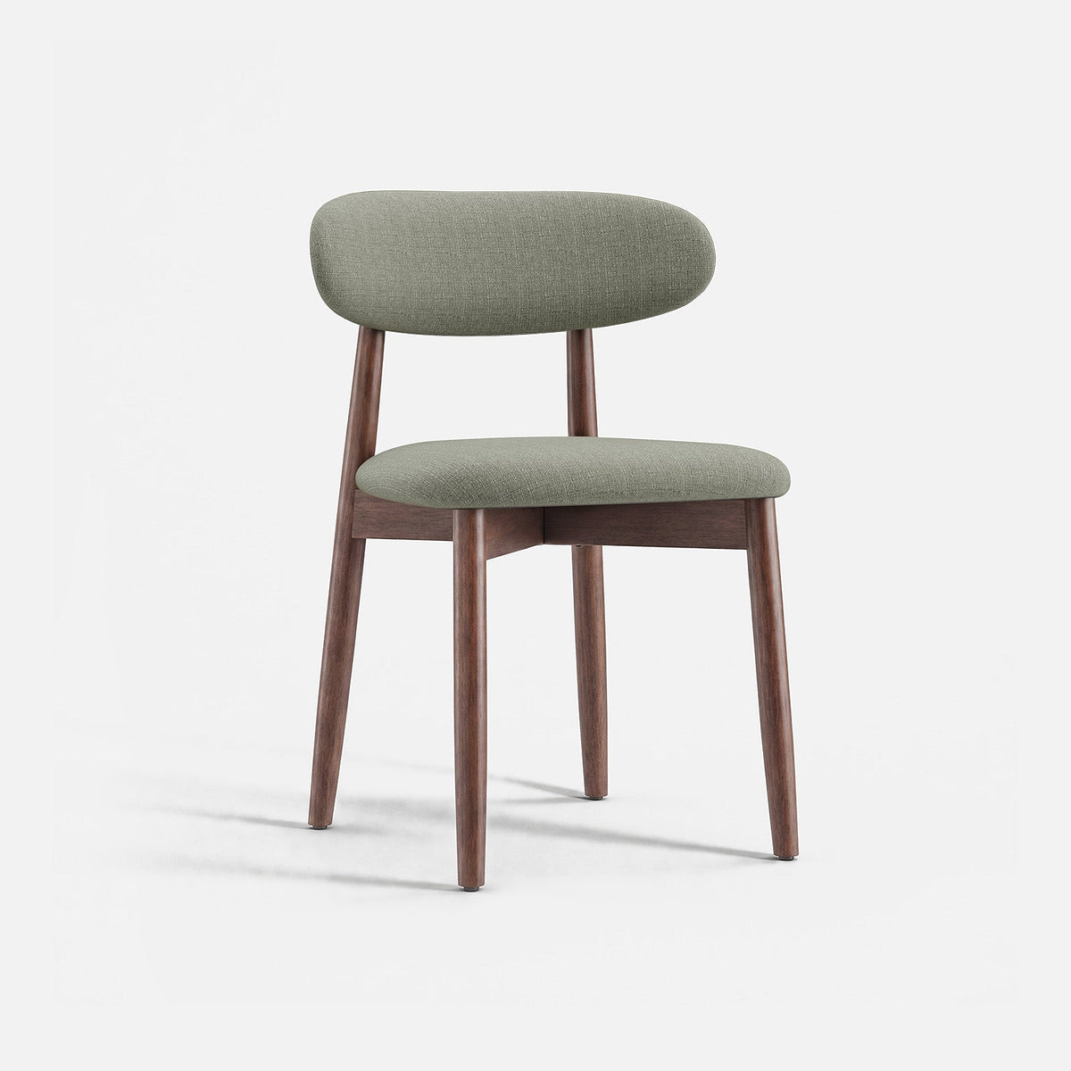 Mid-century modern upholstered dining chair in Green