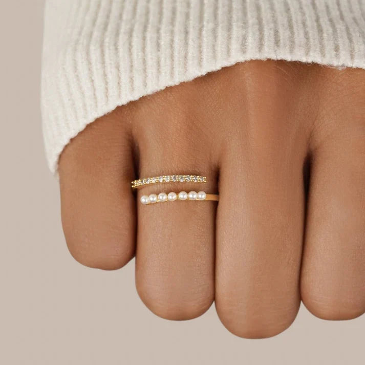 Pearl and Crystal Ring