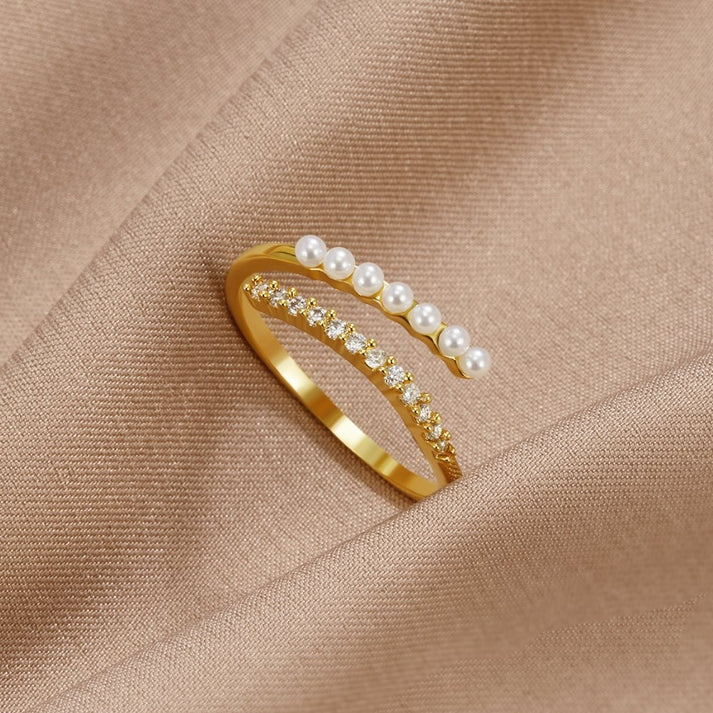 Pearl and Crystal Ring